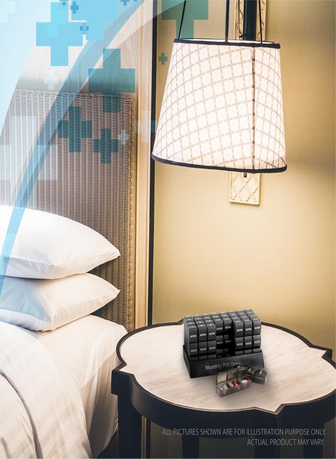 Deke Home - Monthly Pill Organizer 3 Times a Day, 30 Day Pill Box with AM PM Compartments, Large Monthly Medicine Organizer for Vitamins, Supplements & Medication, Travel-Friendly Pill Case, BPA Free - Image 3